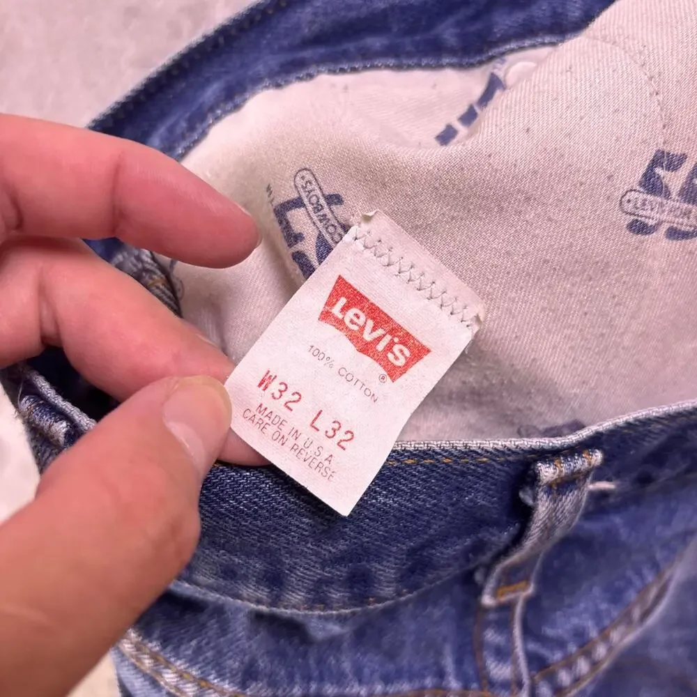 VTG 80s Levi’s 557 Cowboys Jeans 29x30.5 USA Bootcut Distressed Thrashed Denim